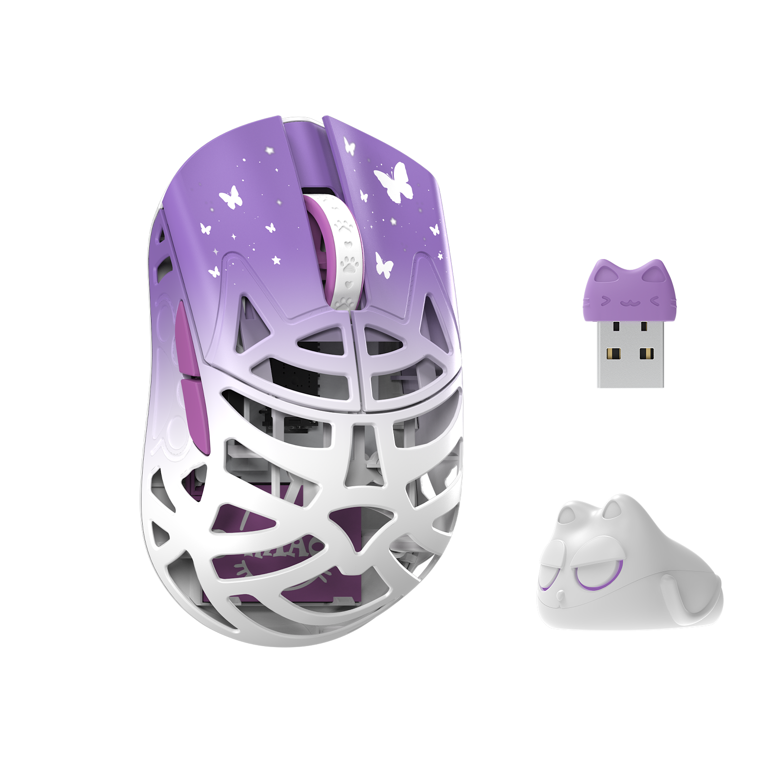 WLMOUSE Beast Miao Wireless Gaming Mouse White/Purple