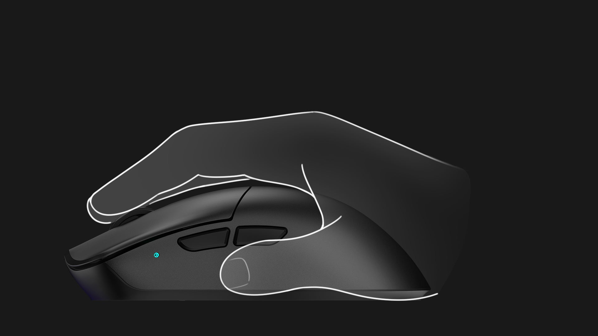 WLMOUSE HUAN M Stainless Magnesium Alloy Gaming Mouse - Black