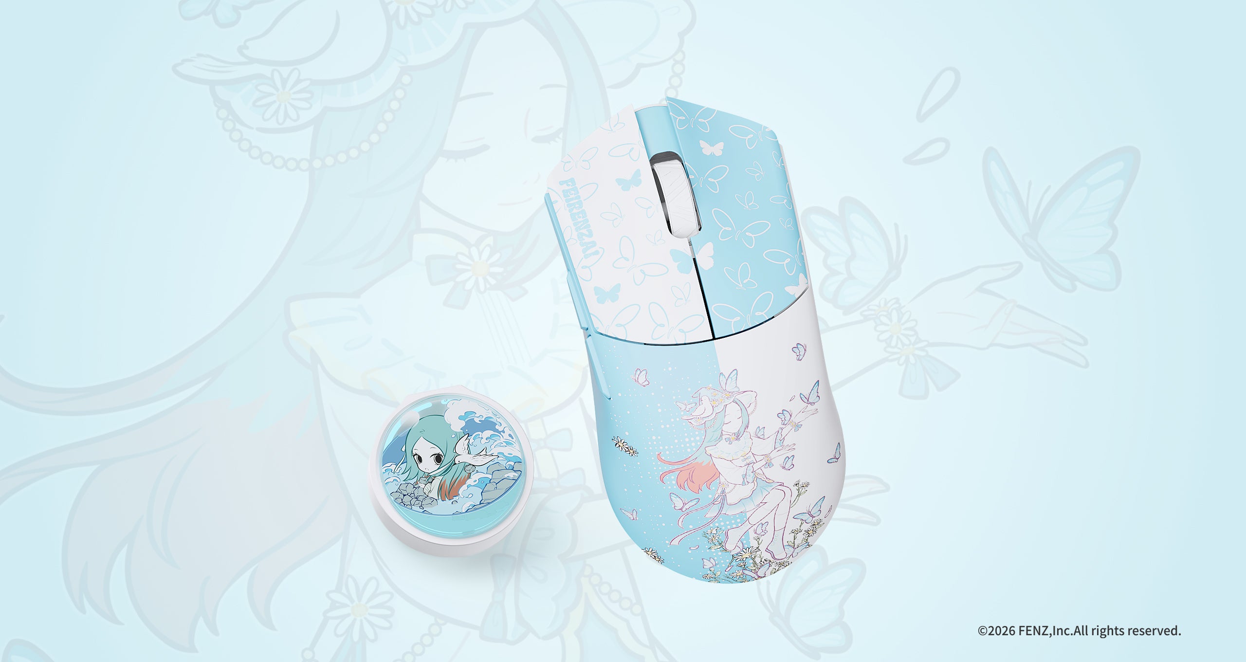 WLMOUSE Beast G Mini/Medium/Max Gaming Mouse X FEIRENZAI JY Blue