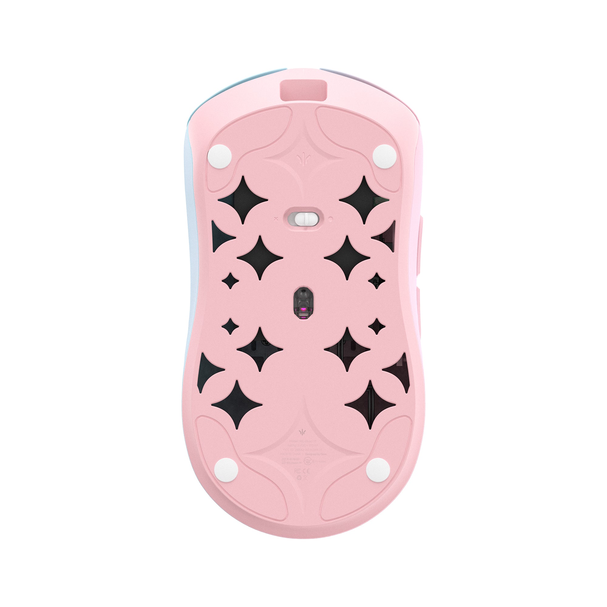 WLMOUSE HUAN M  Stainless Magnesium Alloy Gaming Mouse - Blue/Pink